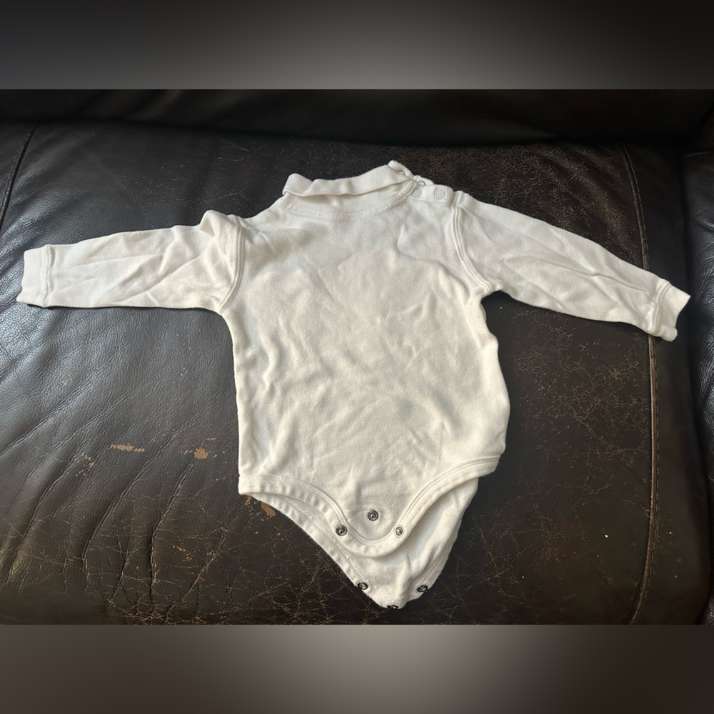 Classic White Kids long sleeve turtleneck onesie